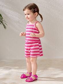 Cozy Pixies A Pair Of Children's Symphony Summer Bow Sweet Sandals, Suitable For Daily Wear, With Skirts, Weddings, Weekend Outings, Party Parties, Rose Red Fashion Princess Style Baby Sandals - Hot Pink - View 3