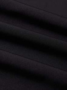 Manfinity Homme Men's Casual Versatile Letter Print Drawstring Waist Pants - Black - View 6