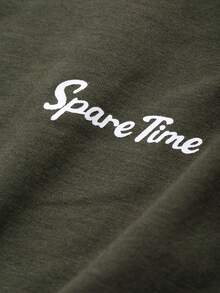 Dazy Kids 年轻男孩字母印花短袖 T 恤和格子裤睡衣套装 - 綠色 - 查看 7