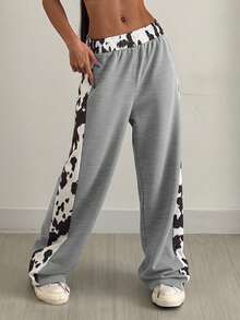 CasuGlow Women Black Straight Fit Contrast Belt And Tape Detailed Pant - Light Grey - View 4