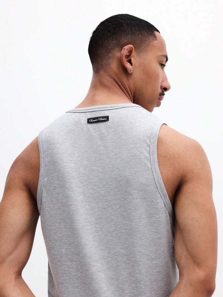 남성 민소매 헨리 탱크탑 면 혼방 캐주얼 여름 민소매 셔츠 머슬 티 쓰리 버튼 플래킷 크루 넥 립 탱크