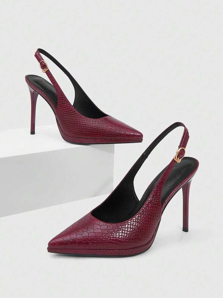 CUCCOO SZL Women's Pointed Toe Buckle Design Fashionable High Heels For Daily Wear
