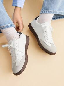 CUCCOO EASI 女士时尚百搭休闲平底鞋 - 白黑6 - 查看 7