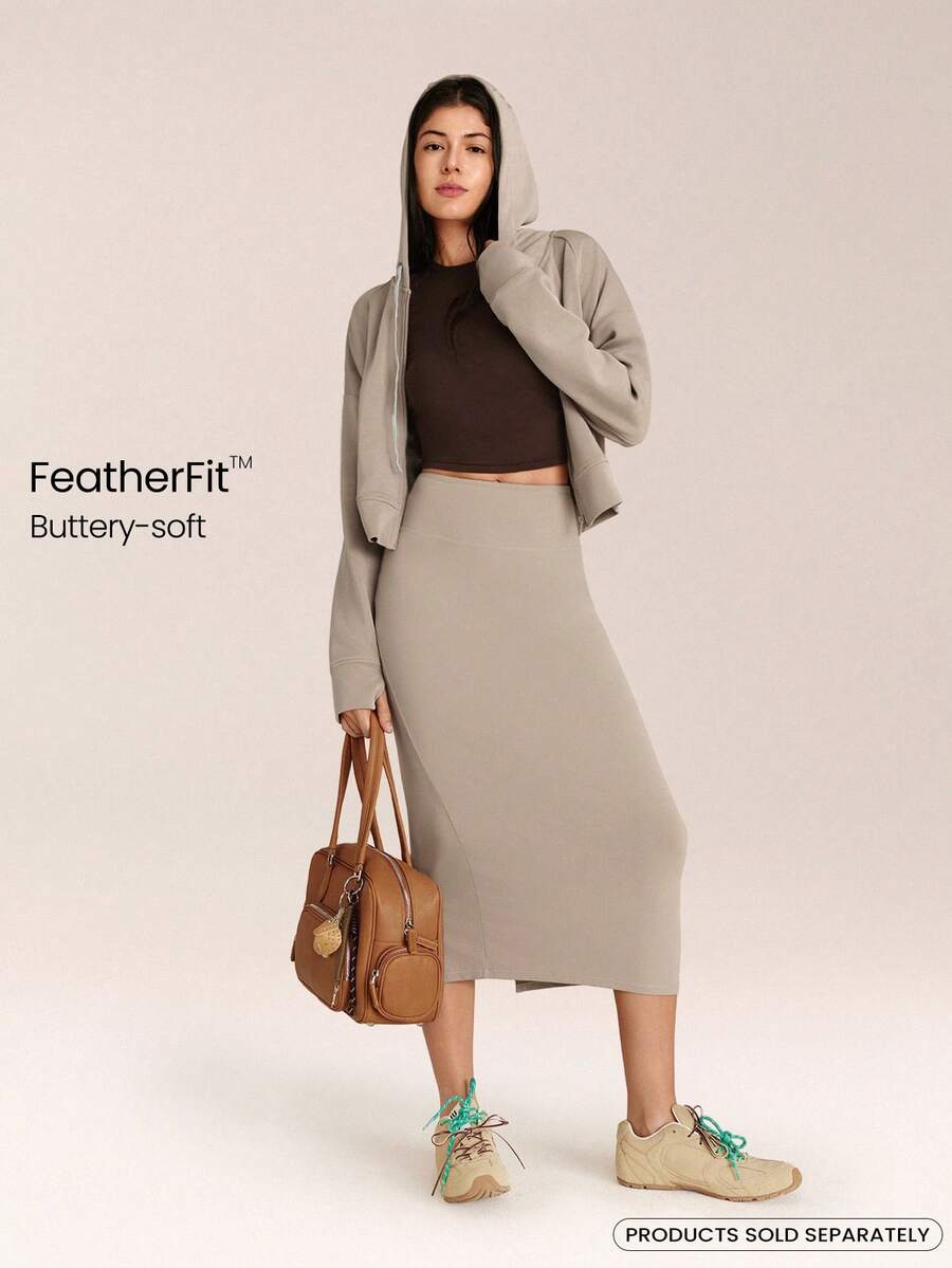 GLOWMODE Metro Moves 吸湿速干 UPF 50+ 塑形收腹长裙，日常休闲街头风 - 卡其色 - 查看 1