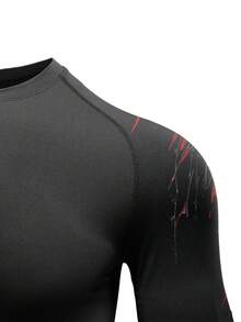 GymBeat Áo thun nam tay ngắn cổ tròn họa tiết Gothic, kiểu dáng thường ngày, đa năng, thích hợp cho hoạt động ngoài trời và thể thao. - màu đen - Xem 4