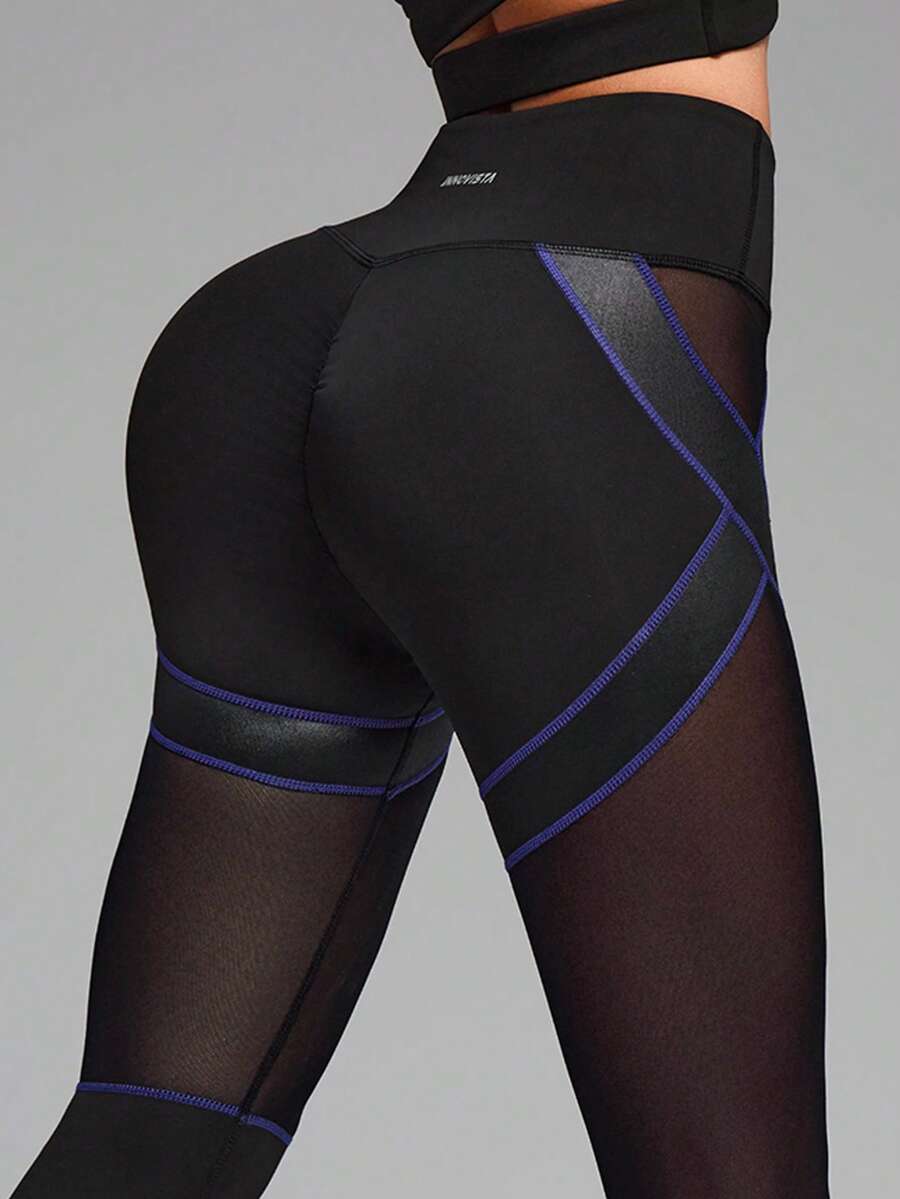 Innovista Women's Mesh Patchwork Leggings, Other Dance Wear - Black - View 1