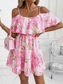 SHEIN Clasi Đầm ngắn in hoa dành cho nữ, thanh lịch cho kỳ nghỉ và tiệc tùng. - Nhiều màu - Xem 4
