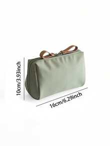 1 Piece Of Green Lipstick Jewelry, Portable, Water-Resistant, Suitable For Travel, Work, And Home Use, And A Cute Handheld Makeup Bag For Touch-Ups - Dark Green - View 5