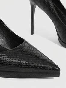 CUCCOO SZL Women's Pointed Toe Elegant Commuter High Heels Spring Shoes - Black - View 10