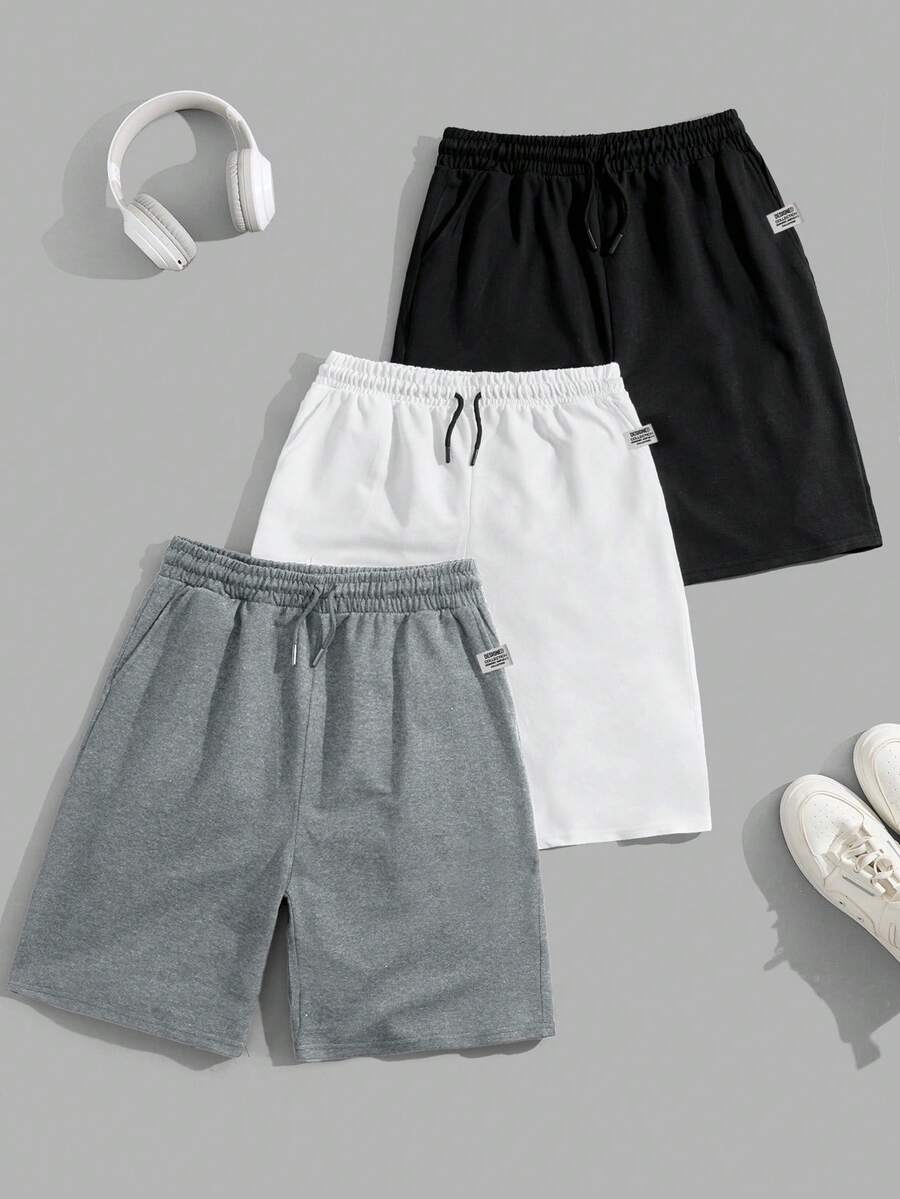 EURMUSE Men Cottonline 3pcs Pack Drawstring Patched Regular Short - Multicolor - View 1