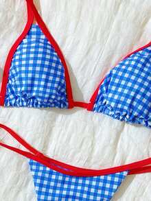 Swim Mod Women's Summer Random Print Halter Bikini Set - Multicolor - View 7