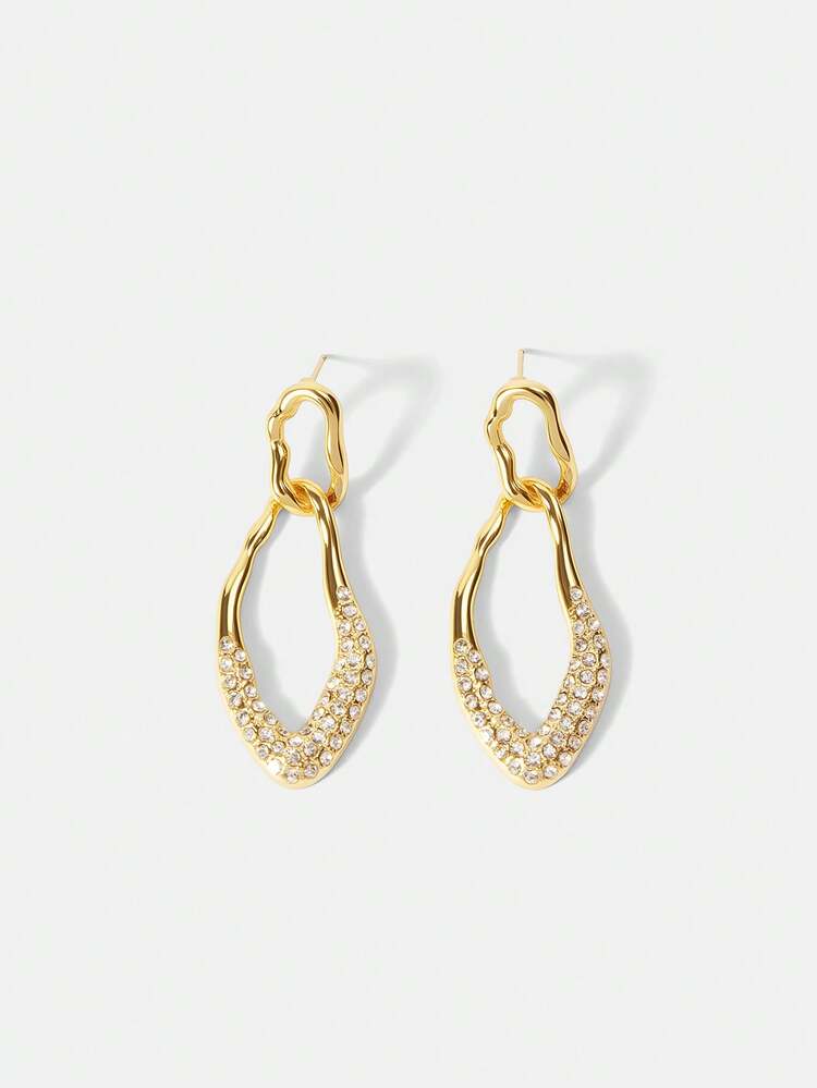 RHINESTONE HOLLOW OUT EARRINGS