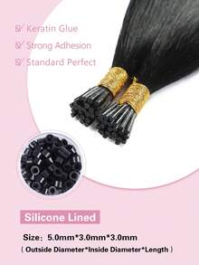 Ekstensi Rambut I-Tips 22 inci 50 helai Rambut Manusia Asli Mudah Ditata Ekstensi Rambut Manusia Hitam I-Tips Ekstensi I-Tips untuk Wanita - S1 - View 6