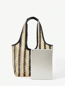 Maija Women's Striped Large Capacity Casual Versatile Shoulder Bag - Multicolor - View 4