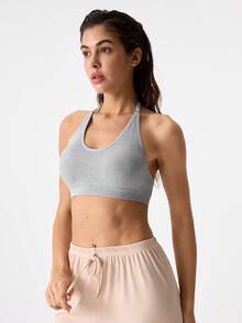 Loungeista 1 Stück Damen Racerback Sport-BH, bequeme Fitness Yoga Activewear für den Sommer - Grau - Übersicht 6