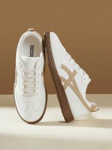 CUCCOO EASI Giày thể thao nữ thoải mái, phối màu tương phản, thích hợp mang hàng ngày, dịp Giáng sinh. - kaki 1 - Xem 6