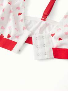 Women's White Heart Front Closure Comfortable Bra - White - View 3