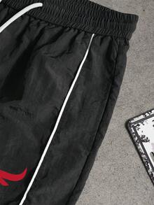 Sport MetroGents Men's Letter & Bull Head Print Drawstring Waist Jogger Pants - Black - View 5