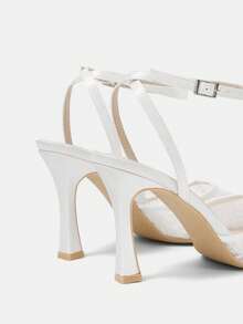 CUCCOO HITCHD White Lace Pointed Toe High Heels For Women - White - View 11