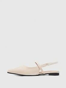 CUCCOO BIZCHIC Women's Beige Suede Minimalist Basic Commuter Pointed Toe Shoes Spring Shoes - Beige - View 9