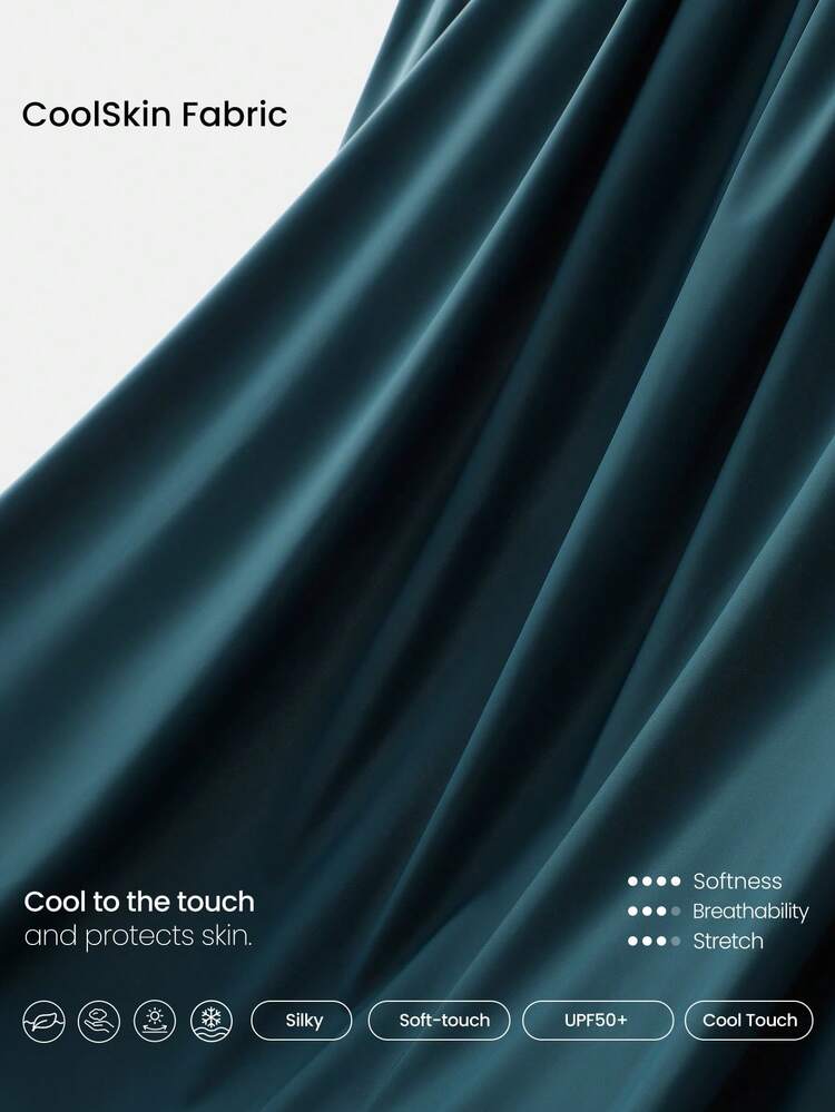 GLOWMODE Ace It Smooth Cooling Hip Length Slim Fit Contrast Piping Front Logo V-Neck Shirt Tennis Golf Pickleball Daily Casual Wear - Green - View 4