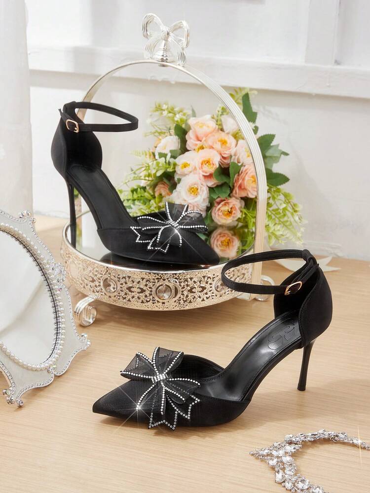 CUCCOO HITCHD Women's Pointed Toe Buckle Design Fashionable High Heels, Versatile For Daily Wear Summer Shoes Wedding Shoes Bride Shoes