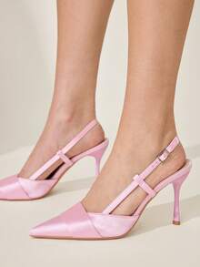 CUCCOO CHICEST 女士尖头细高跟鞋 优雅简约纯色高端套脚鞋 - 淺粉色 - 查看 5