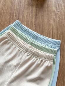 SHEIN Vintaside Kids 男婴夏季六件套服装，黑白条纹背心和短裤，舒适休闲百搭。 - 彩色 - 查看 6