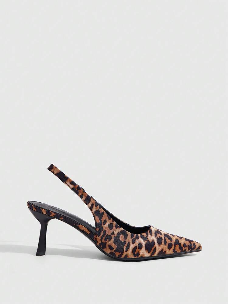 CUCCOO SZL Women Shoes Spring Summer Pointed Thin Heel 7.2cm Leopard Print Women's High Heel Shoes Daily Commuter Dating Spring Shoes