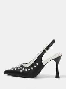 CUCCOO HITCHD Tacones altos de 9 cm con encaje y diseño calado para mujeres, estilo europeo y americano - Negro - Ver 8