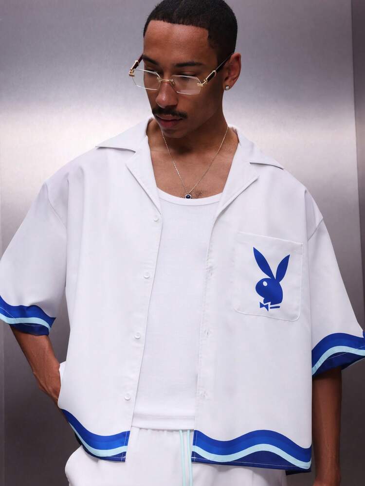 PLAYBOY X SUMWON Camp Shirt With Vintage Pin Up Print