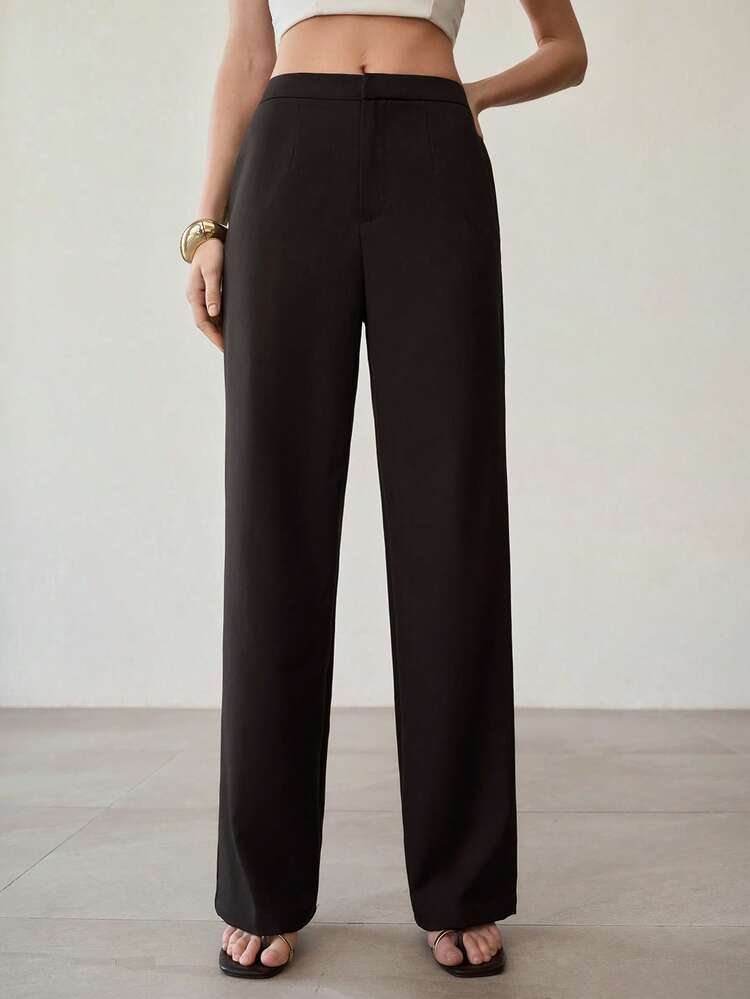 HIGH WAIST MINIMALIST CASUAL SUIT PANTS