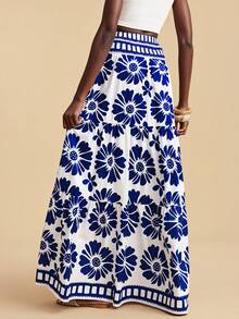 Travachic Women's Floral Print High Waist Ruffle Hem Casual Skirt - Multicolor - View 2