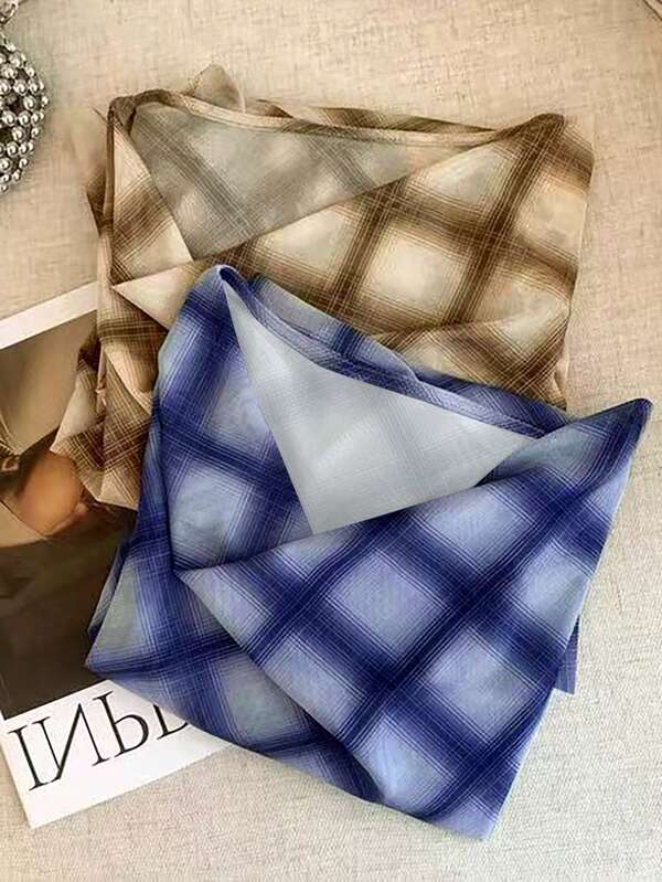 GlowEve Casual geruit overhemd met ruches aan de kraag voor de zomer