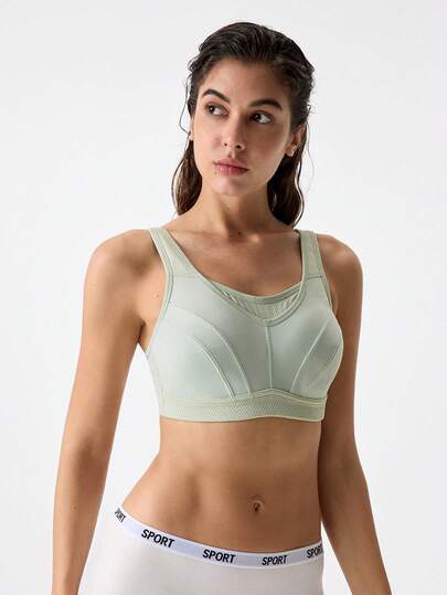 WINGSLOVE Plus Size High Impact Sports Bra For Women, Wireless & Unpadded Full Coverage, Wide Strap & U-Back Design, Breathable & Comfortable For Running, Gym Workout