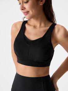 Áo ngực thể thao nữ WINGSLOVE hỗ trợ tối đa, không gọng, không đệm mút, che phủ toàn diện, cỡ lớn, dây đeo rộng và lưng chữ U, thoáng khí, thích hợp cho chạy bộ, tập gym và các hoạt động thể thao khác. - màu đen - Xem 8