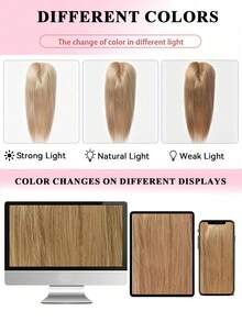 Tóc giả bằng tóc thật dành cho phụ nữ Tóc giả bằng tóc thật dành cho phụ nữ tóc mỏng Tóc giả bằng tóc ren Kẹp tóc nối màu vàng mật ong nhạt S12# - S12 - Xem 9