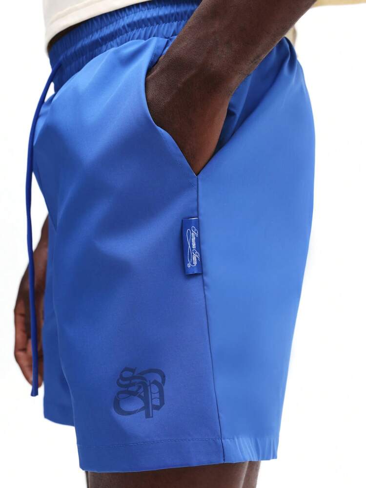 Conjunto de Verão Casual de Regata de Gola Careca e Shorts de Cintura Elástica Masculino, Duas Peças