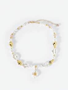 Opalesca A European And American Fashion Baroque Natural Special-Shaped Freshwater Pearl Bracelet Necklace Female French Retro Sense Personalized Fashion Collarbone Chain Bracelet Necklace - Multicolor - View 4