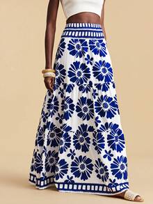 Travachic Women's Floral Print High Waist Ruffle Hem Casual Skirt - Multicolor - View 6