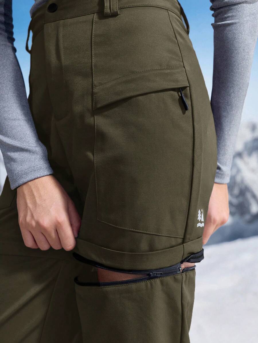 In My Nature Women's Zip Pocket Detachable Hiking Pants - Army Green - View 1