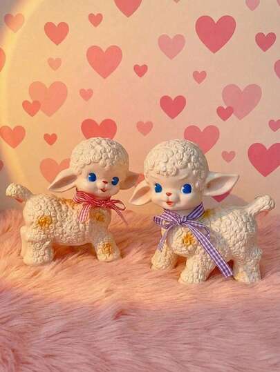 Joivida 1pc Retro Lamb Statue - Silicone Material, Decorative Desktop, Cute Office Desk, Room Home Decor, Suitable For Office Desk And Home Decoration, Indoor Use