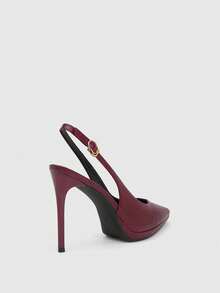 CUCCOO SZL Women's Pointed Toe Buckle Design Fashionable High Heels For Daily Wear - Burgundy - View 7