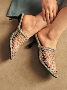 Rosivie Women's Fashionable Hollow-Out High Heel Sandals, Summer - White - View 8