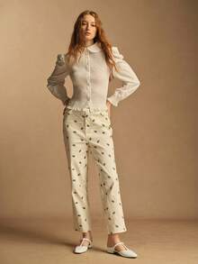 Rosivie Sandalias de mujer tipo Mary Jane de punta cuadrada, nuevas y cómodas, moda versátil de mujer con cierre de botón en T y fácil de poner - Blanco roto - Ver 8