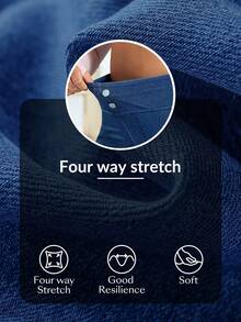 Flexra Plus Size Women's Casual Skinny Denim Shorts, Summer - Dark Wash - View 9