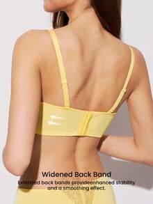 LUVLETTE Breathable Lace Elegance Unlined Push-Up Breezy Comfort Balconette Lemon Print Vacation Style Corset Lingerie Minimizer Bra Now Trending - Multicolor - View 2