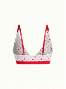 Women's White Heart Front Closure Comfortable Bra - White - View 2