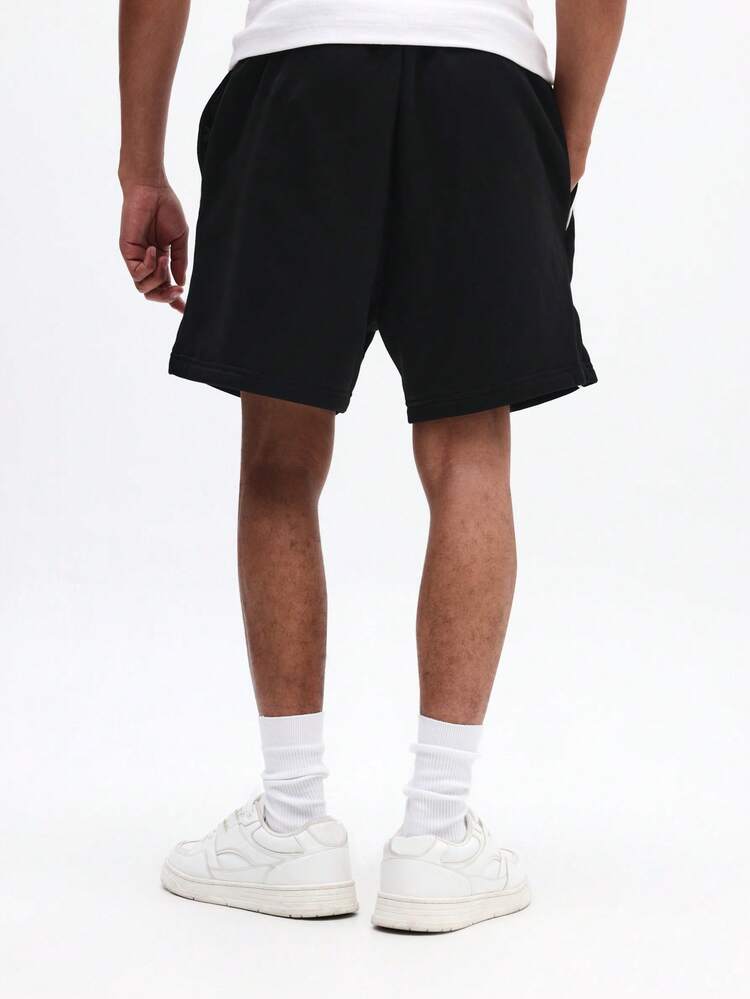Men Color Block Piping Casual Summer Drawstring Shorts With Side Panel Contrast Detailing