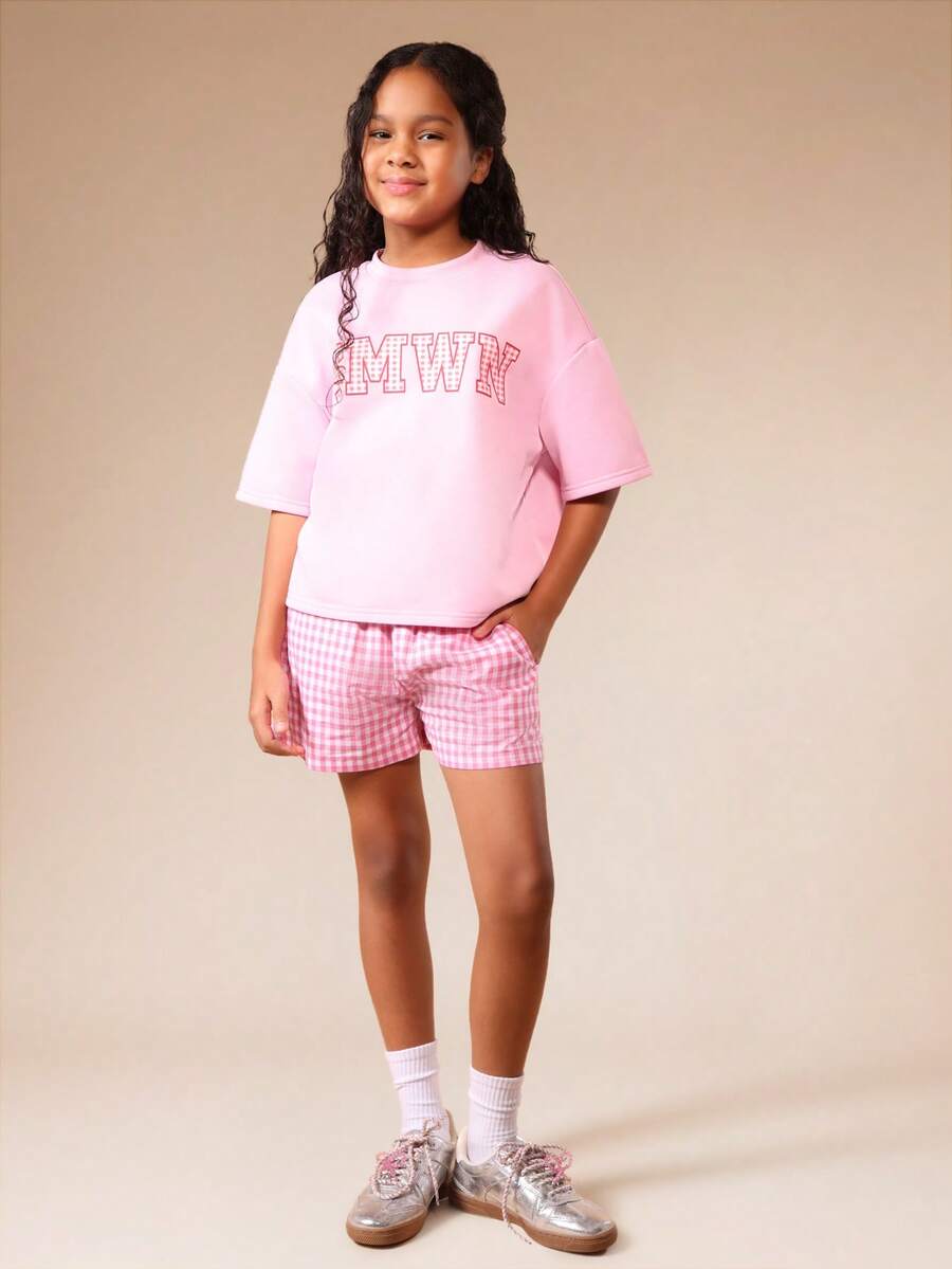 SUMWON Tween Girls T-Shirt Co-Ords - Pink - View 1